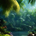 Fantasy Tropical Forest | River | Palms  screen for extension Chrome web store in OffiDocs Chromium