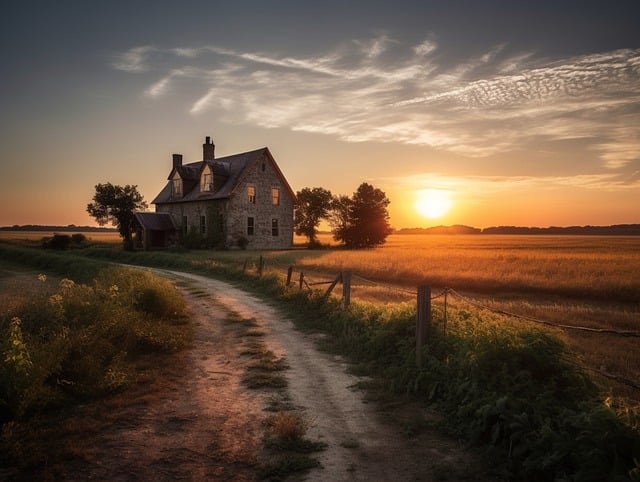Free download farmhouse sunset rural countryside free picture to be edited with GIMP free online image editor