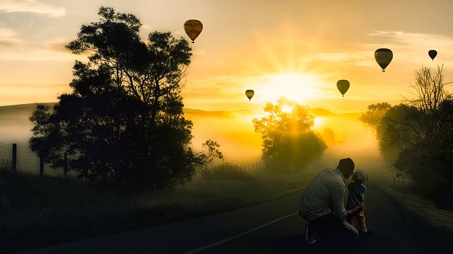 Free download Father And Son Balloon Light -  free photo or picture to be edited with GIMP online image editor