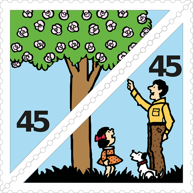 Free download Father Child Garden Postage - Free vector graphic on Pixabay free illustration to be edited with GIMP free online image editor
