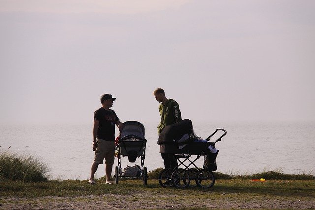 Free download fathers prams coast dusk men free picture to be edited with GIMP free online image editor