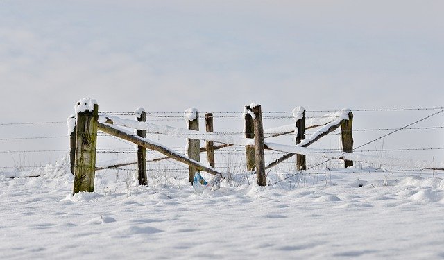Free download Fence Snow Landscape -  free photo or picture to be edited with GIMP online image editor