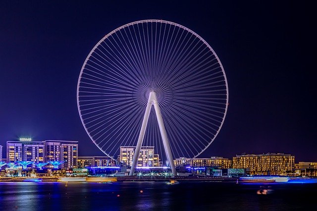 Free download ferris wheel landscape dubai u a e free picture to be edited with GIMP free online image editor