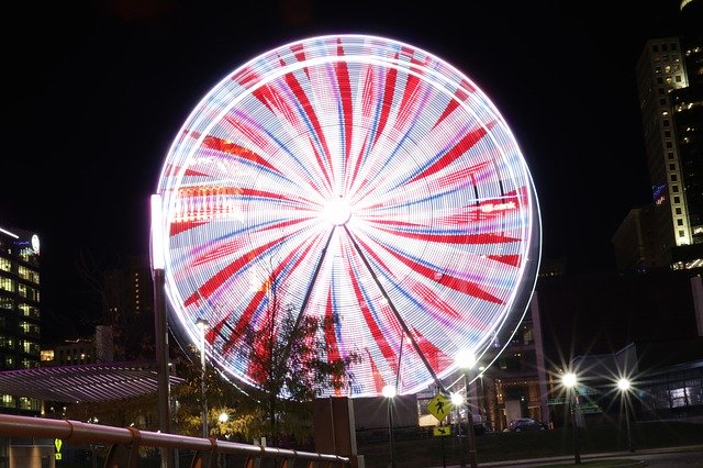 Téléchargement gratuit de Ferris Wheel Night - photo ou image gratuite à modifier avec l'éditeur d'images en ligne GIMP