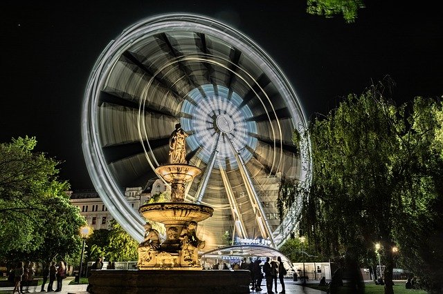 Free download ferris wheel night life urban free picture to be edited with GIMP free online image editor