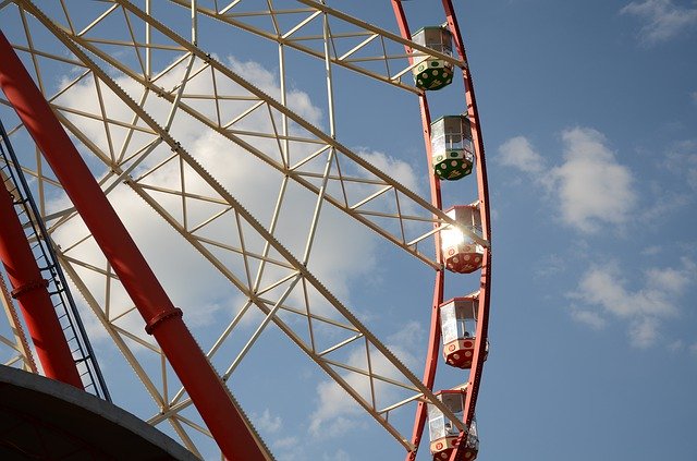 Download gratuito Ferris Wheel Vintage Holiday - foto o immagine gratis da modificare con l'editor di immagini online di GIMP