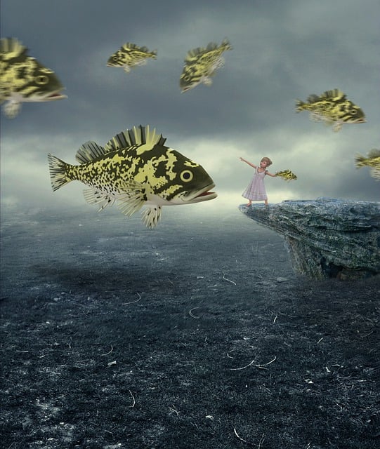 Free graphic field fish surreal fly child land to be edited by GIMP free image editor by OffiDocs