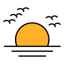 Fiery Ocean Sunset  screen for extension Chrome web store in OffiDocs Chromium