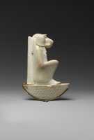 Free download Figure of baboon on a basket and with a pillar, the shebet offering free photo or picture to be edited with GIMP online image editor
