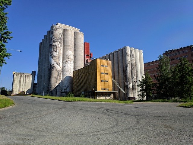 Free download Finland Mural Silo -  free photo or picture to be edited with GIMP online image editor