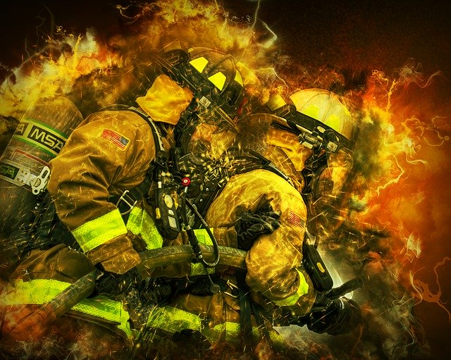 Descarga gratuita de la ilustración gratuita de Fire Fighters Portrait para editar con el editor de imágenes en línea GIMP