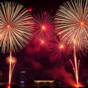 Fireworks glow red  screen for extension Chrome web store in OffiDocs Chromium