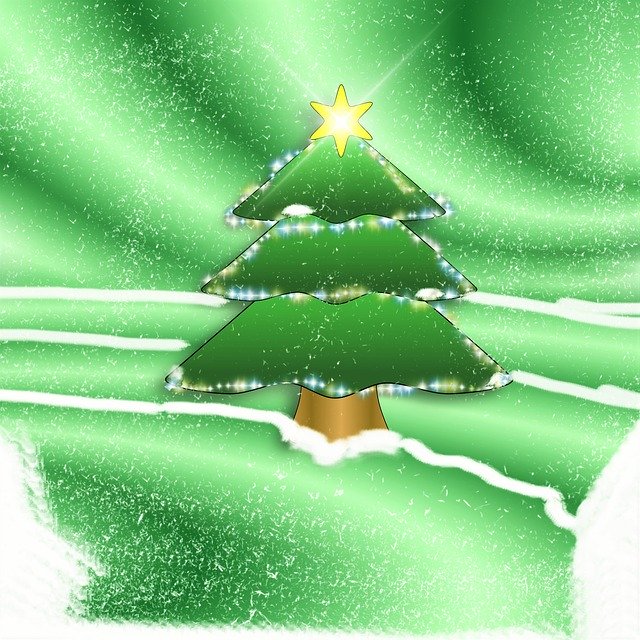 Free download Fir Tree Star Snow -  free illustration to be edited with GIMP free online image editor