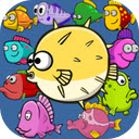 Fish Drop Game Merge identical fish to create the largest pufferfish!  screen for extension Chrome web store in OffiDocs Chromium