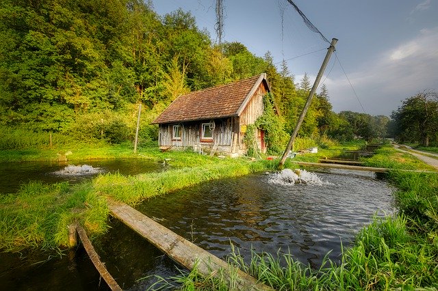 Free download Fish Farming Hut Trout Breeding -  free photo or picture to be edited with GIMP online image editor