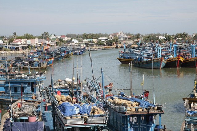 Download gratuito Fishing Boat Port Lagi Binh - foto o immagine gratuita da modificare con l'editor di immagini online GIMP