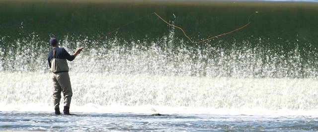 Muat turun percuma Fishing Fly Waterfall - foto atau gambar percuma untuk diedit dengan editor imej dalam talian GIMP