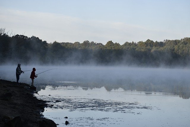 הורדה חינם Fishing Mist Lake - תמונה או תמונה בחינם לעריכה עם עורך התמונות המקוון GIMP