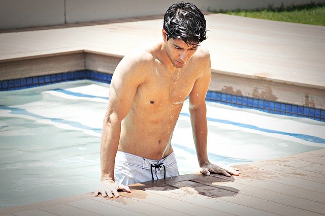 Free download fit pool abs guy black hair free picture to be edited with GIMP free online image editor