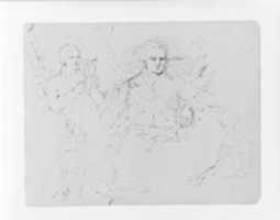 Free download Five Figure Sketches, Including Two Half-length Steated Male Portrait Types (from Sketchbook) free photo or picture to be edited with GIMP online image editor