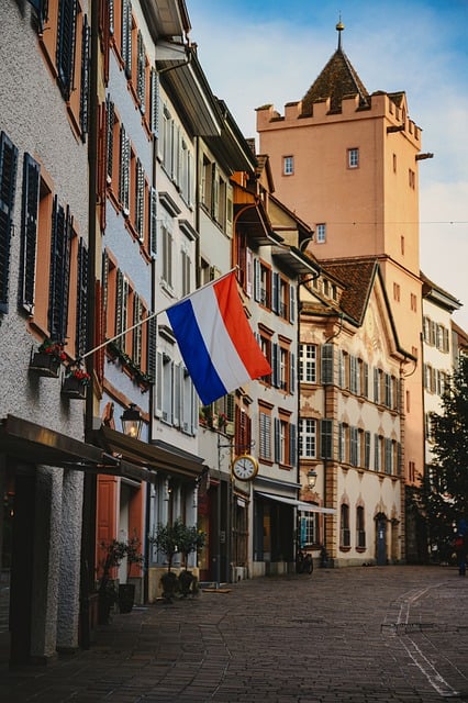 Free download flag of the netherlands houses alley free picture to be edited with GIMP free online image editor