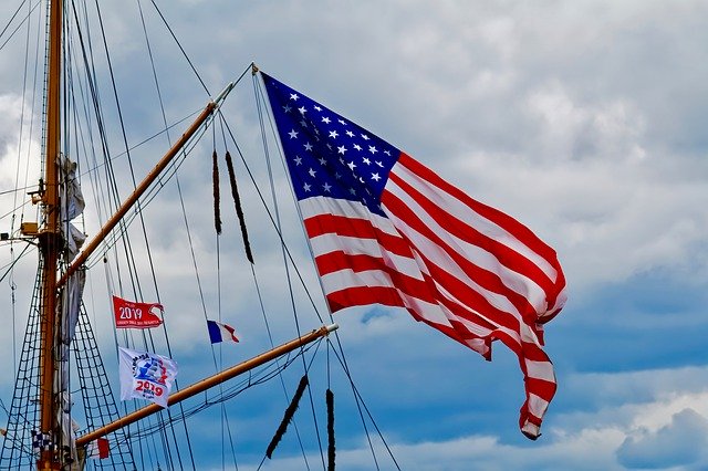 Free download Flag Usa Boat -  free photo or picture to be edited with GIMP online image editor
