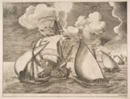 Free download Fleet of Galleys Escorted by a Caravel from The Sailing Vessels free photo or picture to be edited with GIMP online image editor