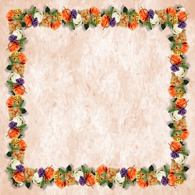 Free download Floral Border Peach -  free illustration to be edited with GIMP free online image editor