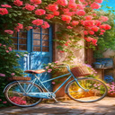 Flower and bicycle wall wallpaper  screen for extension Chrome web store in OffiDocs Chromium