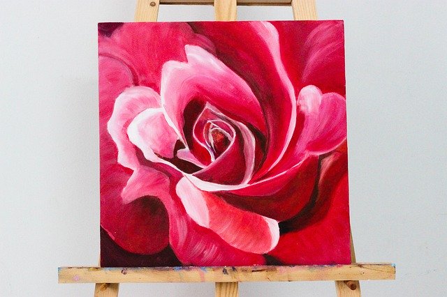 Free download Flower Red Oil Painting -  free photo or picture to be edited with GIMP online image editor