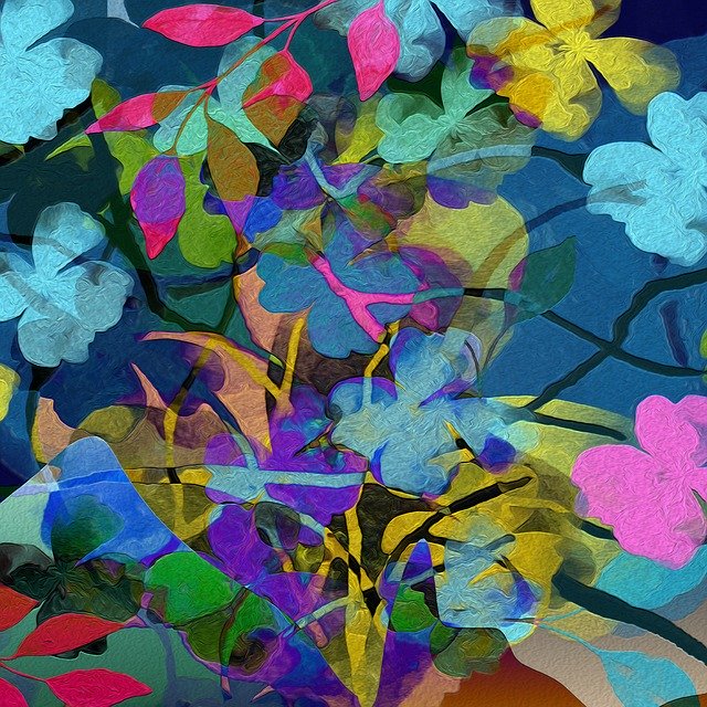 Free download Flowers Abstract Branches -  free illustration to be edited with GIMP free online image editor