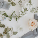 Flowers and branches with ribbon in floral workshop  screen for extension Chrome web store in OffiDocs Chromium