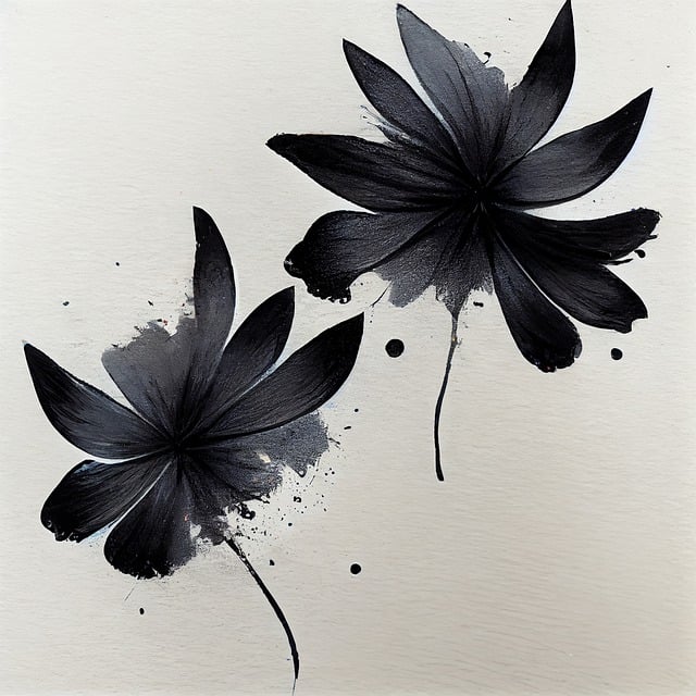 Free download flowers black ink splatter free picture to be edited with GIMP free online image editor