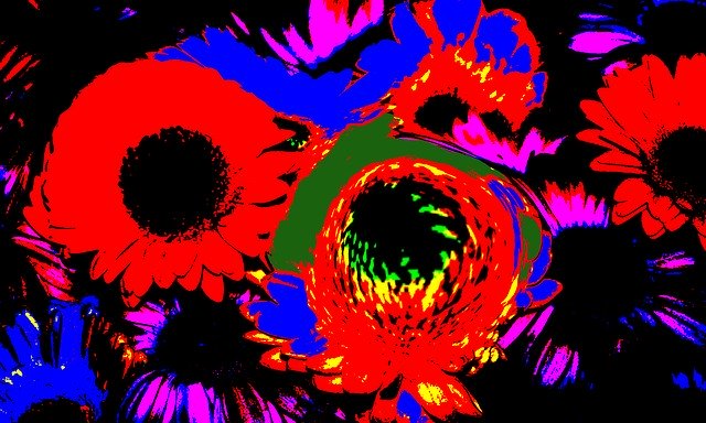 Free download Flowers Graphically Fractals -  free illustration to be edited with GIMP free online image editor