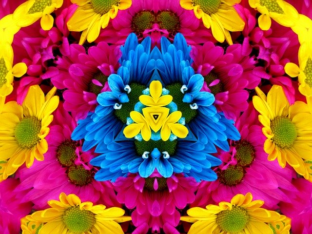 Free download Flowers Kaleidoscope Mandala -  free illustration to be edited with GIMP free online image editor