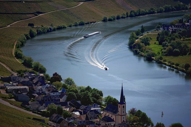 Free download flow landscape ships moselle free picture to be edited with GIMP free online image editor