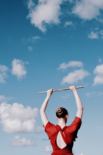 Free download flute music dress clouds sky free picture to be edited with GIMP free online image editor
