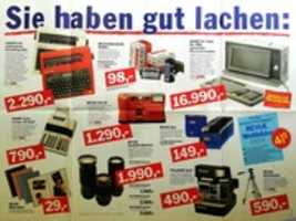 Free download Flyer Von FOTO QUELLE 1987 free photo or picture to be edited with GIMP online image editor