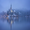 Foggy Winter Lake Theme  screen for extension Chrome web store in OffiDocs Chromium
