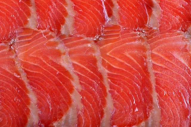 Bezpłatne pobieranie darmowego szablonu zdjęć Food Fish Red do edycji za pomocą internetowego edytora obrazów GIMP