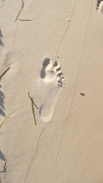 Free download Footprint Beach Sand Walk On The -  free photo or picture to be edited with GIMP online image editor