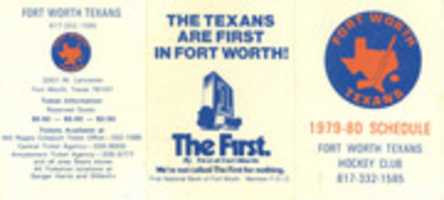 Free download Fort Worth Texans, CHL 1979-80 pocket schedule free photo or picture to be edited with GIMP online image editor