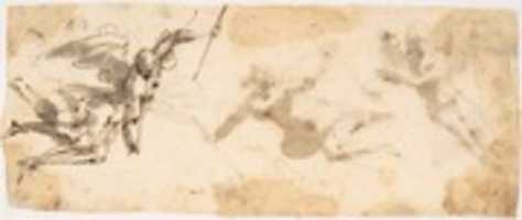 Free download Four Flying Angels (recto); Two Flying Figures (verso) free photo or picture to be edited with GIMP online image editor