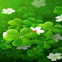 Four leaf clover and flowers wallpaper  screen for extension Chrome web store in OffiDocs Chromium