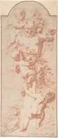 Free download Four Putti Decorating a Herm with Garlands of Fruit and Foliage free photo or picture to be edited with GIMP online image editor