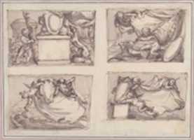 Free download Four Sketches on one Sheet Probably for Cartes de Visites free photo or picture to be edited with GIMP online image editor
