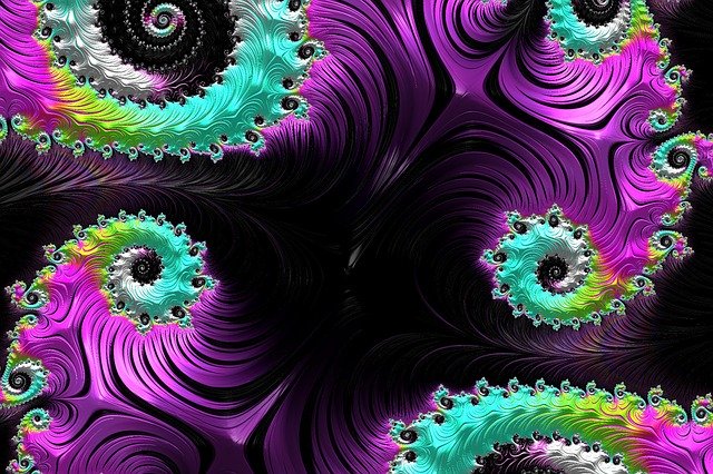 Free download Fractals Spirals Black -  free illustration to be edited with GIMP free online image editor
