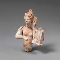 Free download Fragmentary terracotta statuette of a woman with a kithara free photo or picture to be edited with GIMP online image editor