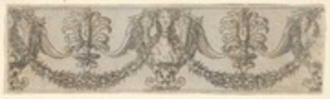 Free download Fragment of a horizontal frieze with female bust in the center, garlands, anthemia, cut from a plate of border segments free photo or picture to be edited with GIMP online image editor