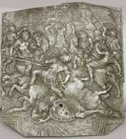 Free download Fragment of an Embossed Armor Depicting Combat of Horsemen free photo or picture to be edited with GIMP online image editor